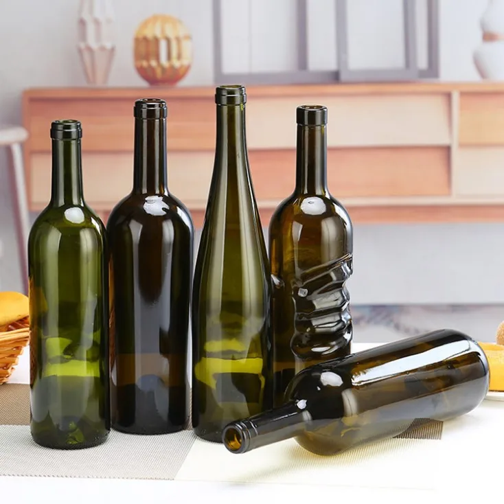 Lot de 12 bouteilles de vin vides en verre de 750 ml (incolore givré) :  : Cuisine et Maison