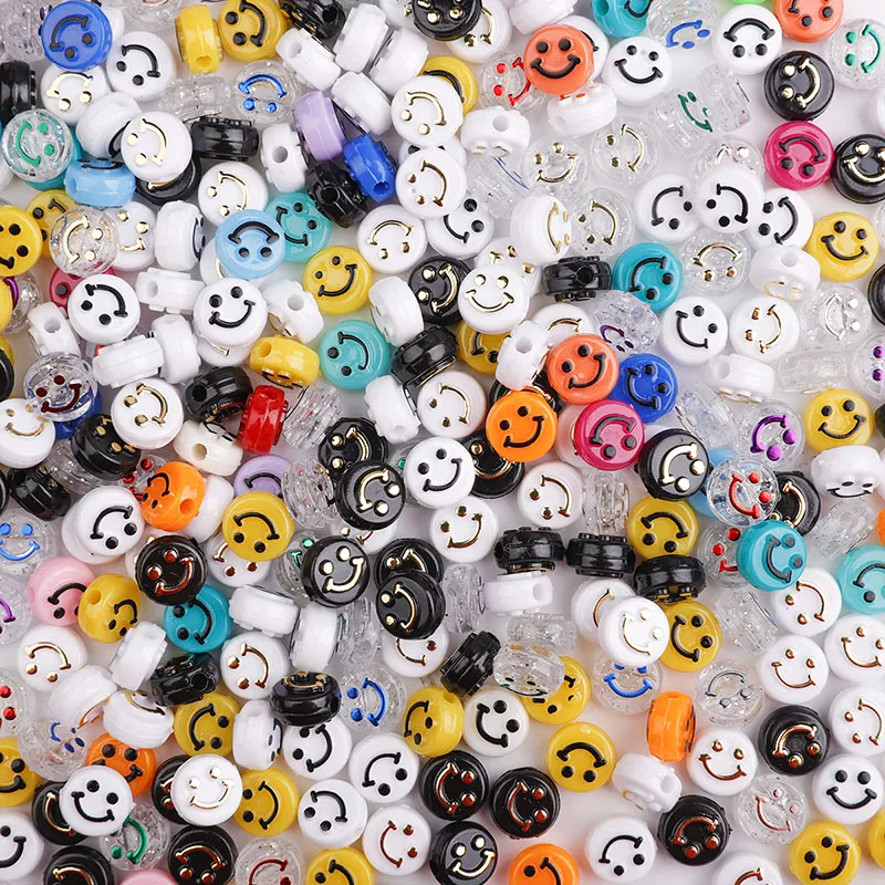 10mm Acrylic Smiley Face Beads, Yellow Smileys, Acrylic Jewelry Beads,  Beads for Kids, Craft Beads, Smiley Face Beads 100 Beads per Pack 