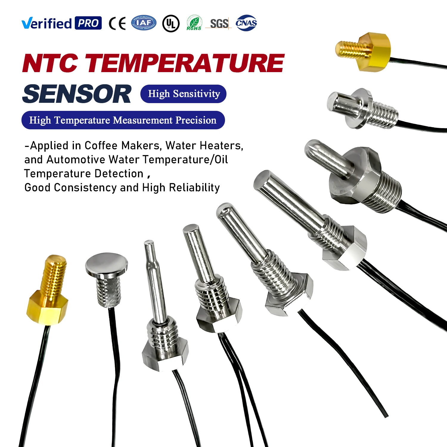 For DS18B20 Temperature Sensor with OT Terminal Copper Nickel Plating for Switch Power Supply factory