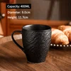 Matte Black 400ml Stone Texture Mug