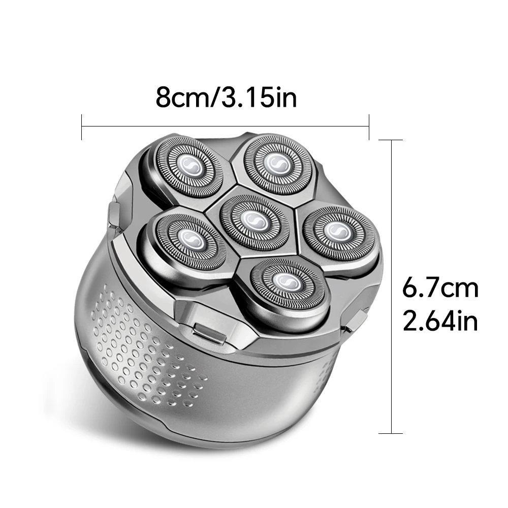 Type-C Charging Electric Shaver Six Blade Floating Razor Stainless Blades Rotary Rotating Shaving Machine for Household RV Hotel factory