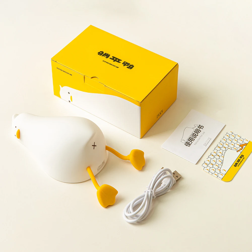 Dodo Duck Night Light - Graziosa lampada a forma di , in silicone, dimmerabile, lampada da comodino a LED ricaricabile con timer, lampada notturna ricaricabile, luce con sensore per occasioni