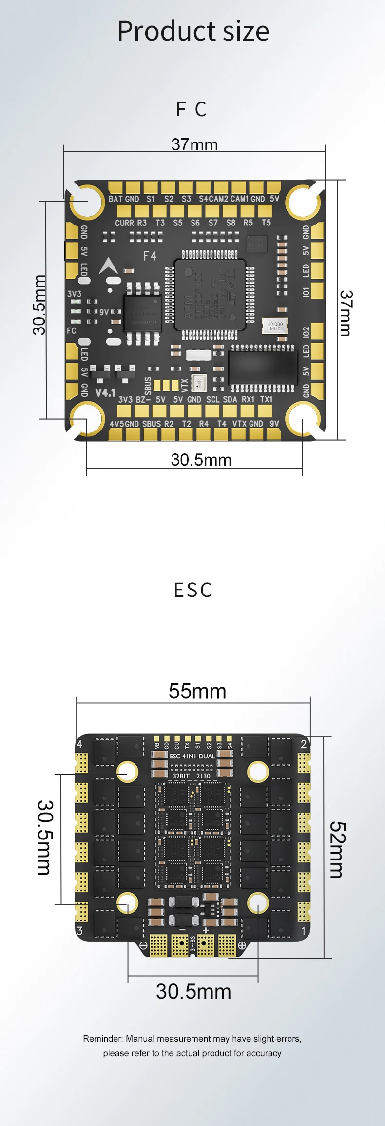 F4100 V4 FPV Drone Stack 100A AM32 ESC 8S Ready STM32F405 ICM42688P for DJI O3 Large FPV Drone H8d73ac7e17cb4026aff7c5a042bfd398K