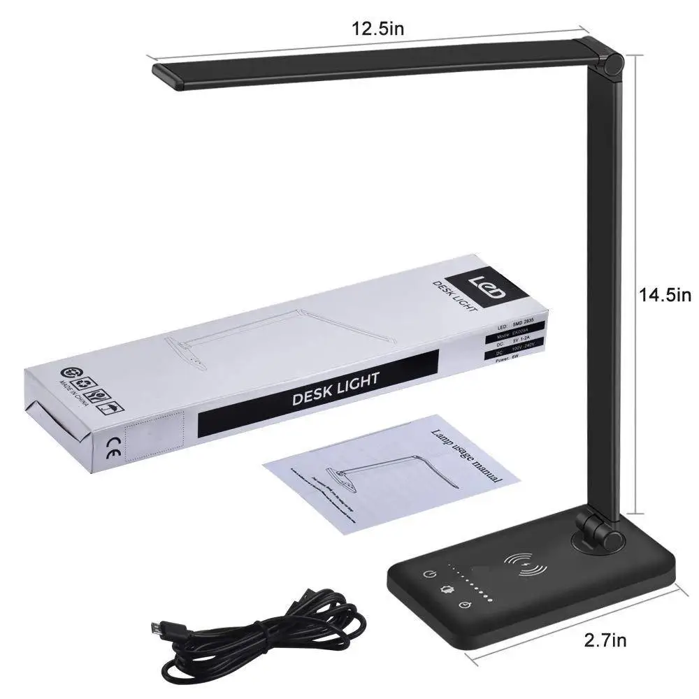 product portable eye protection led bedside desk lamp wireless charger stepless dimming foldable table lamps-37