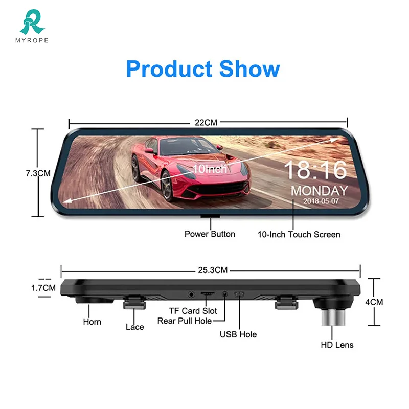 MVR Dash Camera Parking Monitor System spy Recording for Car 2K Senor Device