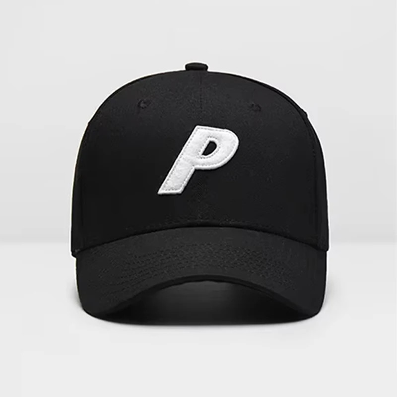 High Quality Custom Applique Patch Baseball Cap, New Trend P Letter 6 Panel Structured Classic Baseball Hat Gorra