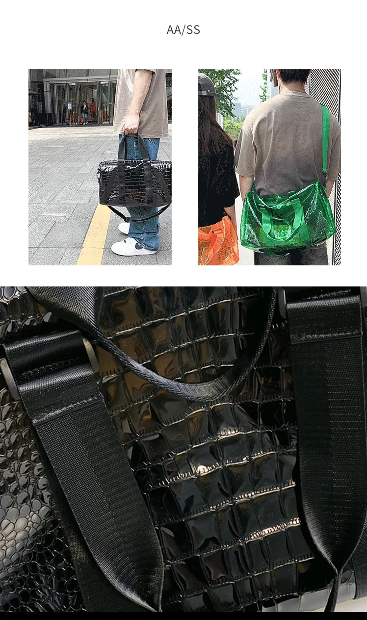 Wholesale Custom Logo Pvc Clear Jelly Color Swimming Overnight Tote Duffel Duffle Bag For Women Girls Ladies Bags