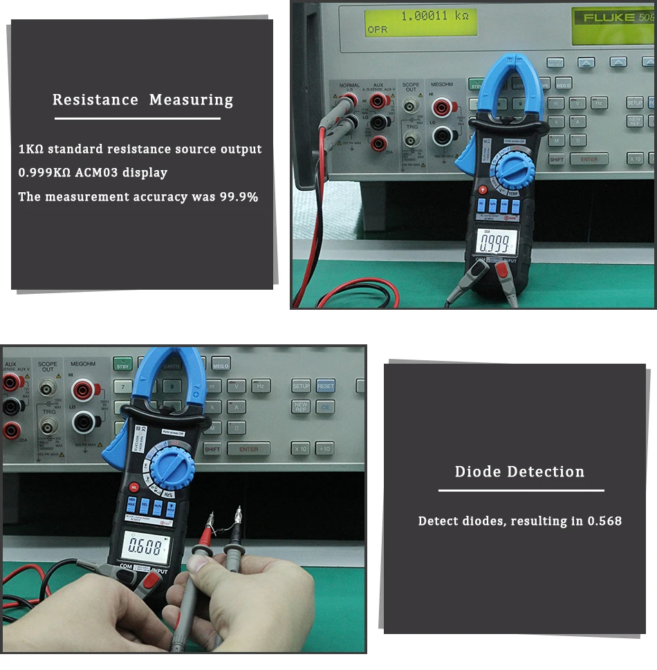 BSIDE ACM03 Auto Range Digital Clamp Meter 400A AC DC Current 600V Resistance Capacitance Frequency Hz Tester With Backlight