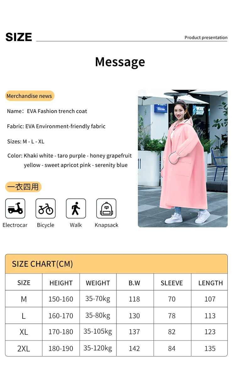 High Quality Portable Reusable Waterproof Raincoat Single-Person Motorcycle Rain Coat with Hood Adult Women Men Made Plastic supplier