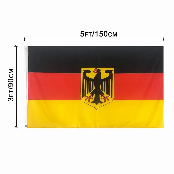 Fahne Deutschland + Adler 30 x 45 cm mit Stab 60 cm, schwarz-rot-gold, Deutschland, Länder + Nationen, Themen + Anlässe, Saisonal + Trends