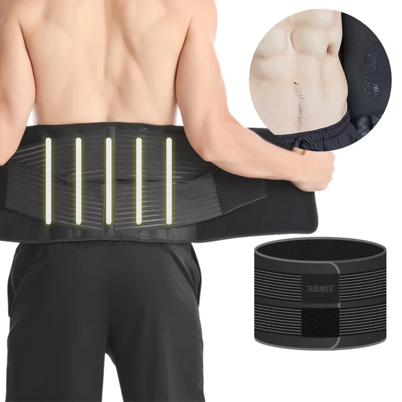 Aolikes Sweat Waist Brace Adjustable Lower Back Waist Support Compression Strap Athletic Waist Trainer