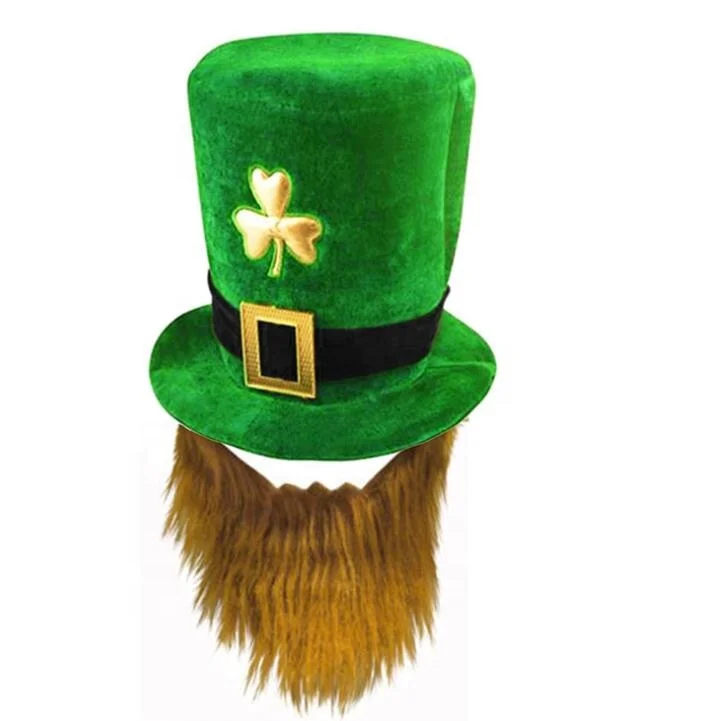 Saint Patricks St Shamrock Green Bowler Hat Fancy Dress Ireland Irish Clover 