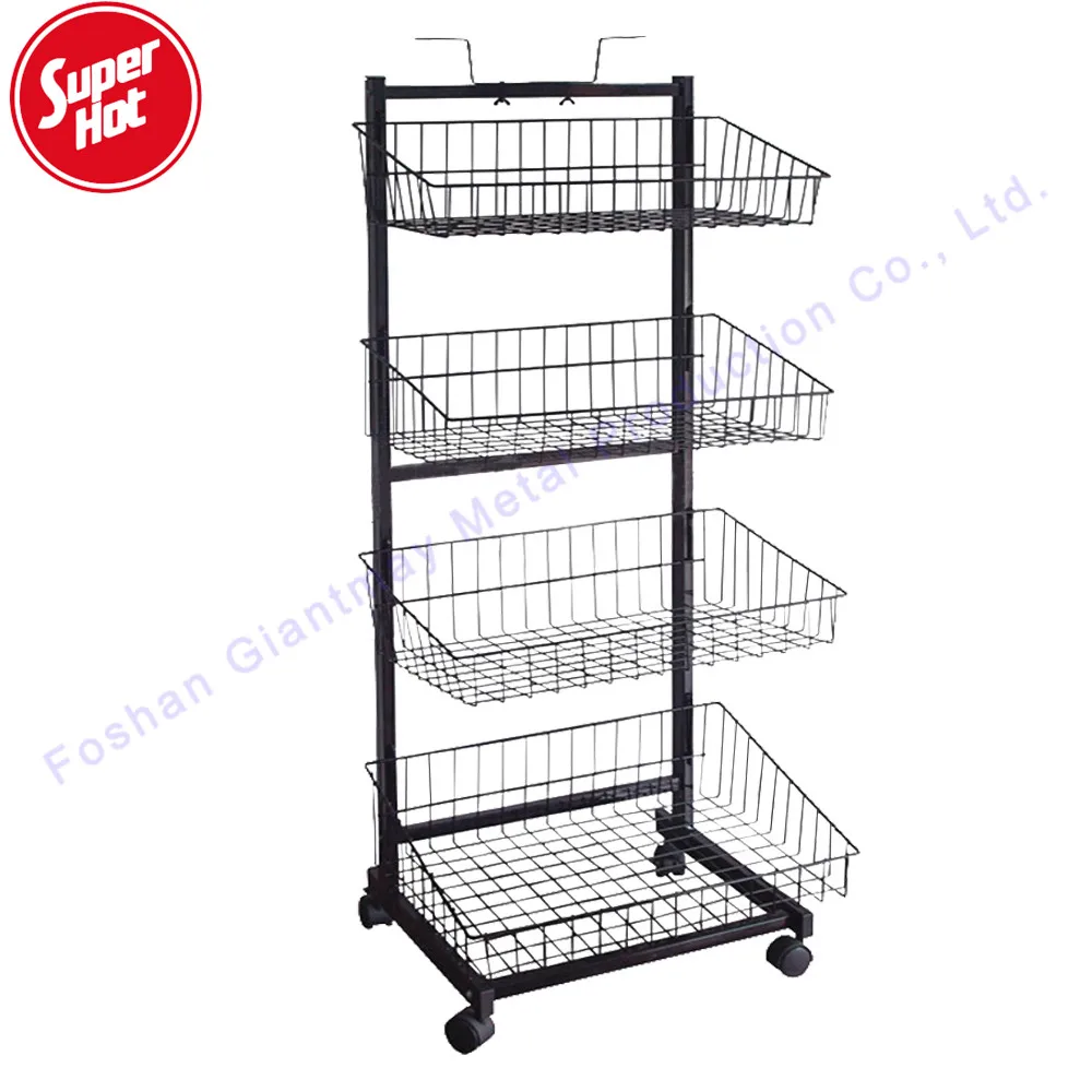 Wire Basket Rack for Snack Display Stable Easy Assembly