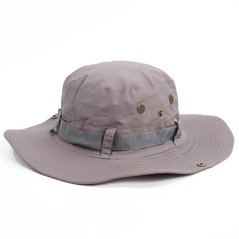 New Summer 100%Cotton unisex Safari Bucket Fisherman hat with adjustable strap