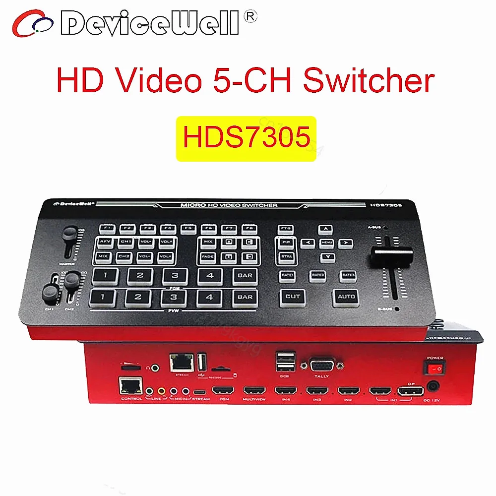 Wholesale DeviceWellHDS7305オートライブビデオスイッチャー5-CH