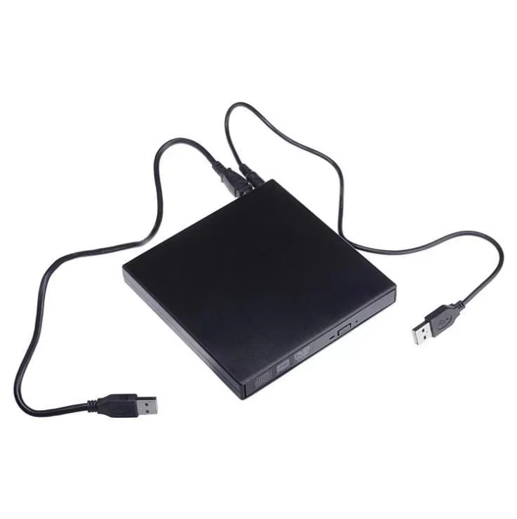 USB External CD-RW Burner DVD/CD Reader Player with Two USB Cables for Windows Mac OS Laptop Computer