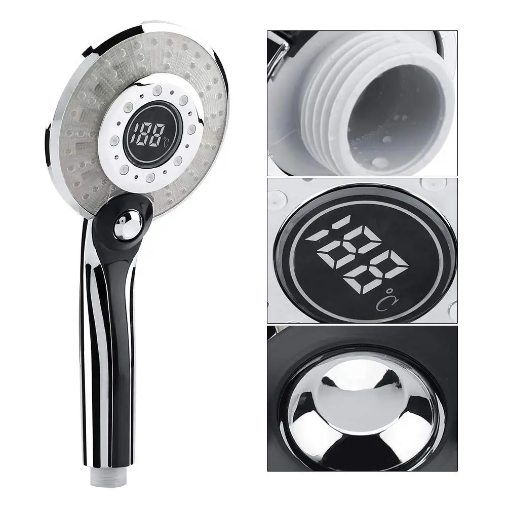 Zloog Горячая 3/7 изменение цвета СИД анион спа душевая головка контроль температуры Ванная комната высокого давления водосберегающая ручная душевая головка