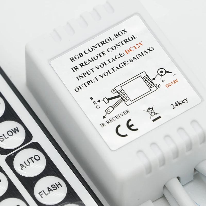 RGB Control Box - 44 Keys, 15M Remote, DC12V LED Control