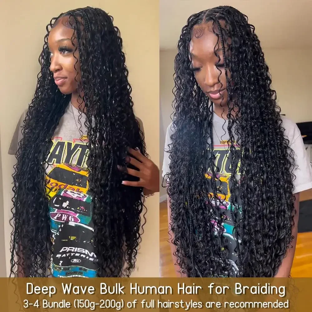 Human Braiding Hair Deep Wave Bulk Human Hair for Braiding 100% Unprocessed Curly Micro Hair Extensions_voghion.com