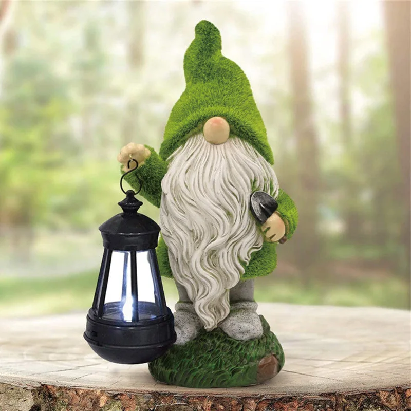 thumbnail image 2 of Solar LED Gnome Statue With Firework Lights - Waterproof Resin Outdoor Garden Decor 2 of 6