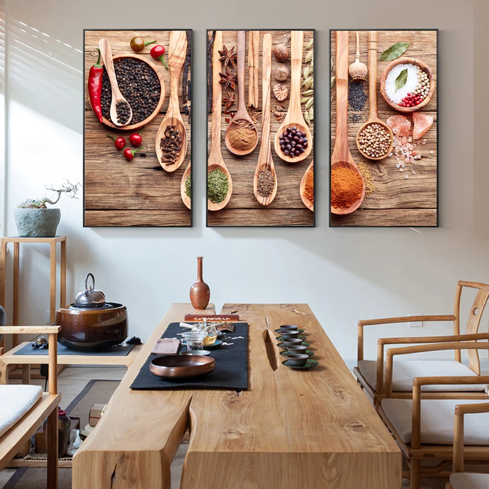 3 Panels Condiments In The Kitchen Wall Art Canvas Prints Still Life Modular Pictures For Kitchen Room Wall Posters And Prints Buy Canvas Painting Wall Art Wall Art Canvas Art Canvas Paintings Product