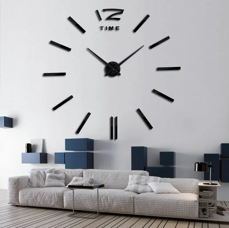 Metalate Sticker Frameless Digital 3d Diy Mounted Wall Art Clock