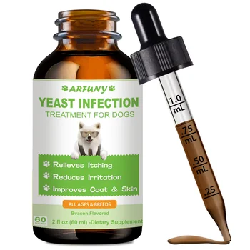 Natural Drops Yeast Infection Treatment for Dogs, Dog Yeast Ear Infection, Dog Inflammation, Allergy & Skin Itch Relief