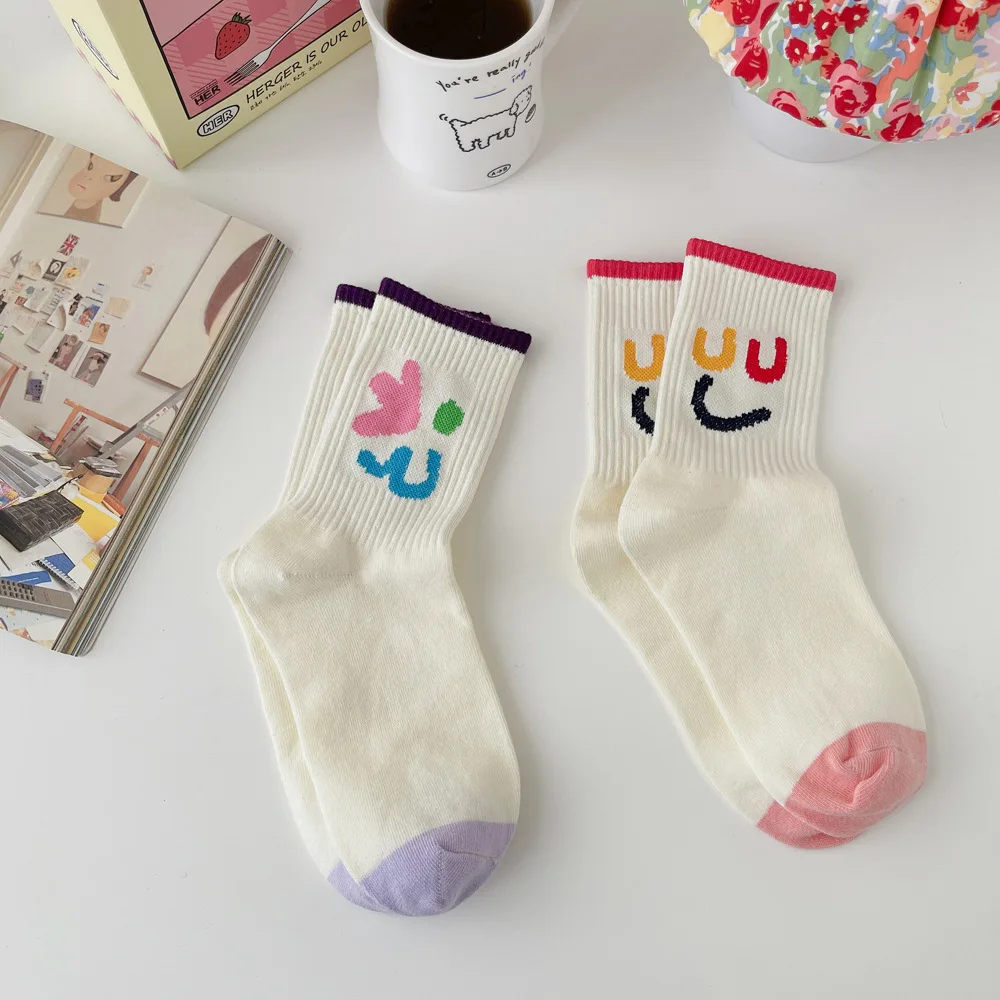 Cute Cartoon Skateboard Socks Sports Smile Face Socks For Women - Buy ...