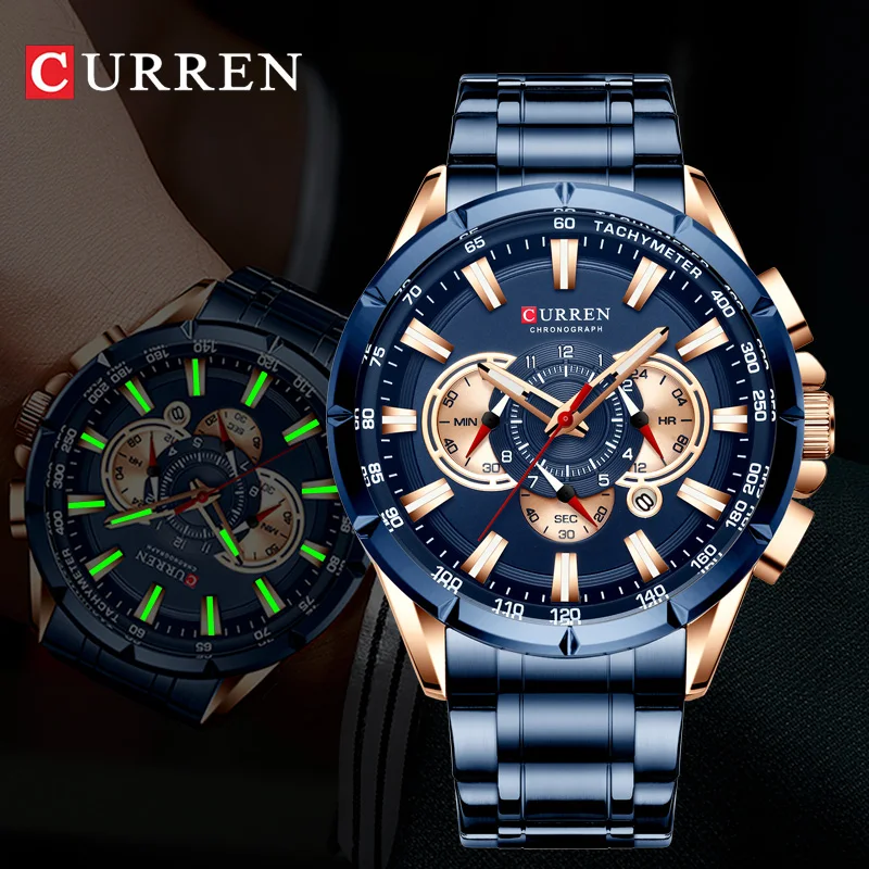 CURREN 8363 Men's Luxury Quartz Watch - Stainless Steel