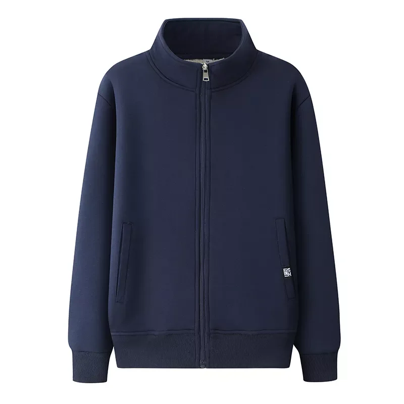 High Quality Winter Jacket Custom Embroidery Logo Outwear Men Jacket Warm Stand Collar Plus Size Men Fleece Coat Jacket
