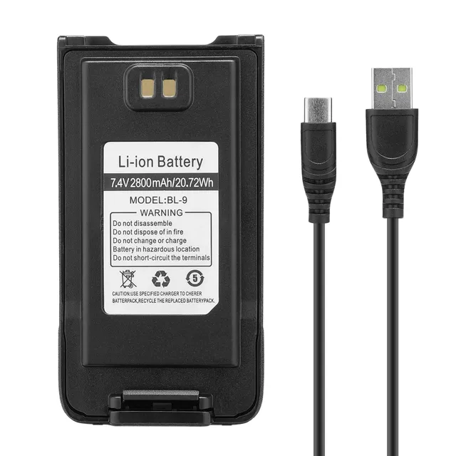 BL-9 2800mAh Battery for Baofeng UV-9R Series Walkie Talkie with USB-C Port