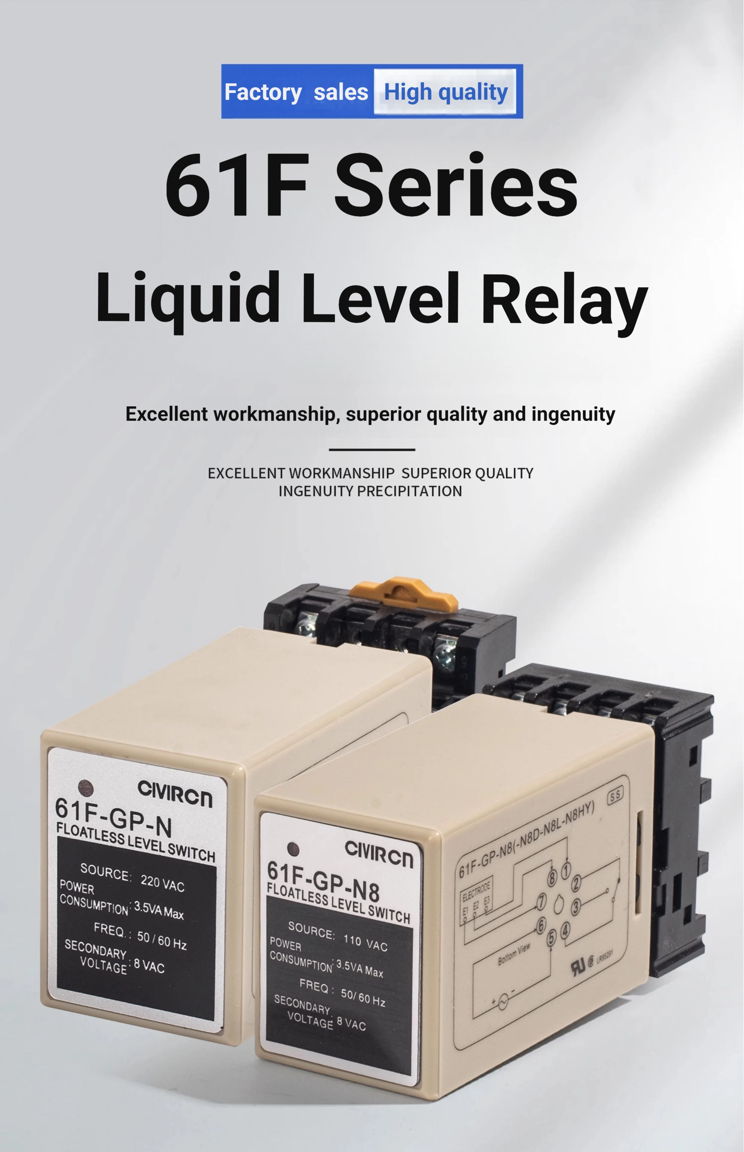 Original Level Relay Water Level Controller with Float Less Level ...