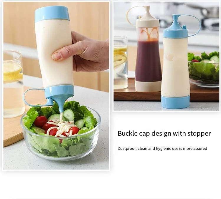 New food grade Squeeze bottle Large caliber plastic salad dressing squeeze bottle household sauce container supplier