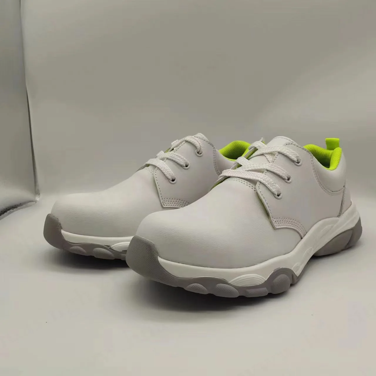 Lxg,Food Factory Laceup Fiberglass Toe Insert White Safety Shoes Green
