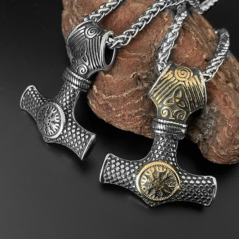 Wholesale Trendy Men's Stainless Steel Viking Jewelry Thro Hammer