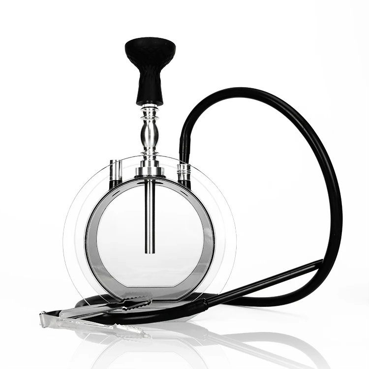 Round Clear Electric Hookah Travel Smoking Shisha Bottle Portable