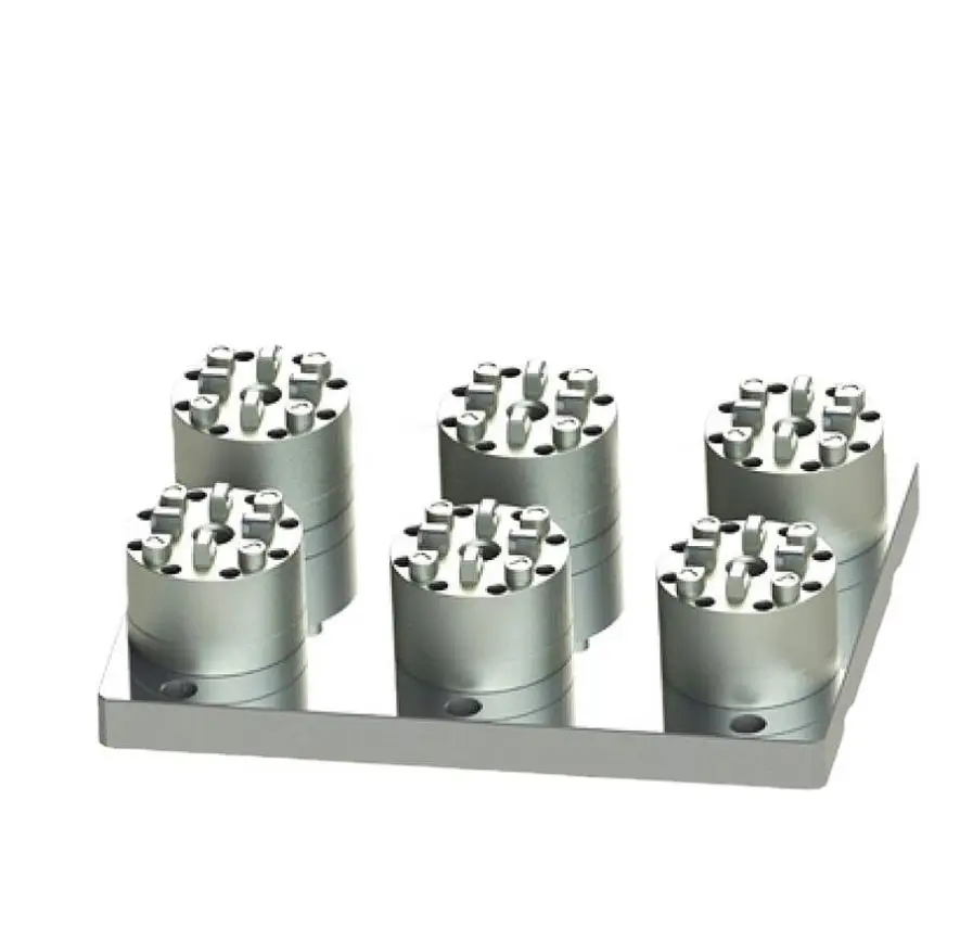 TEBAK Quick Change D100 Six Station Pneumatic Chuck Equipped with Multifunction Base Plate for Lathe Machine