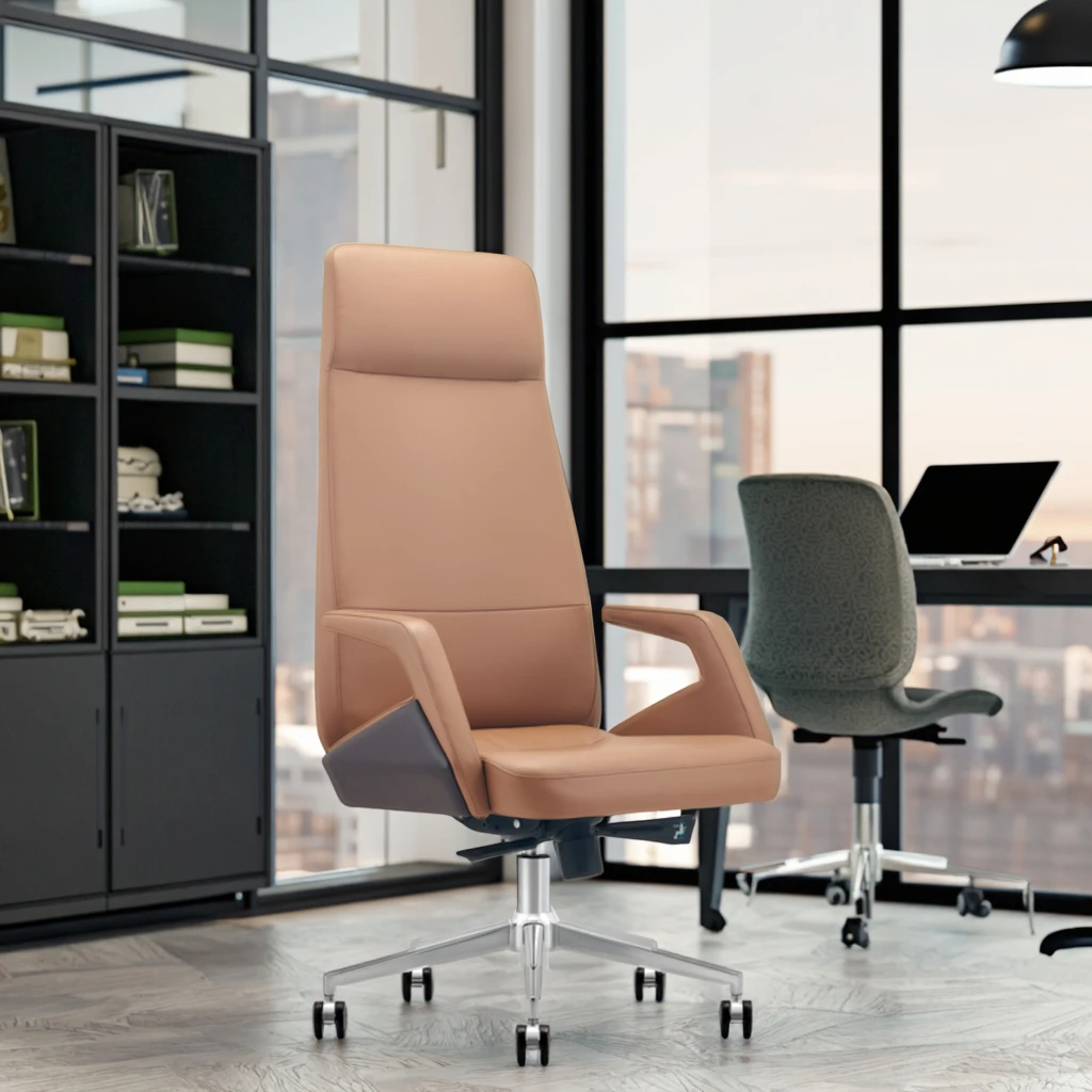 Professional Office Chair Molded Foam Construction Built-in Steel Frame Telescopic Mechanism 5