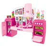 Pink big kids kitchen play set toys