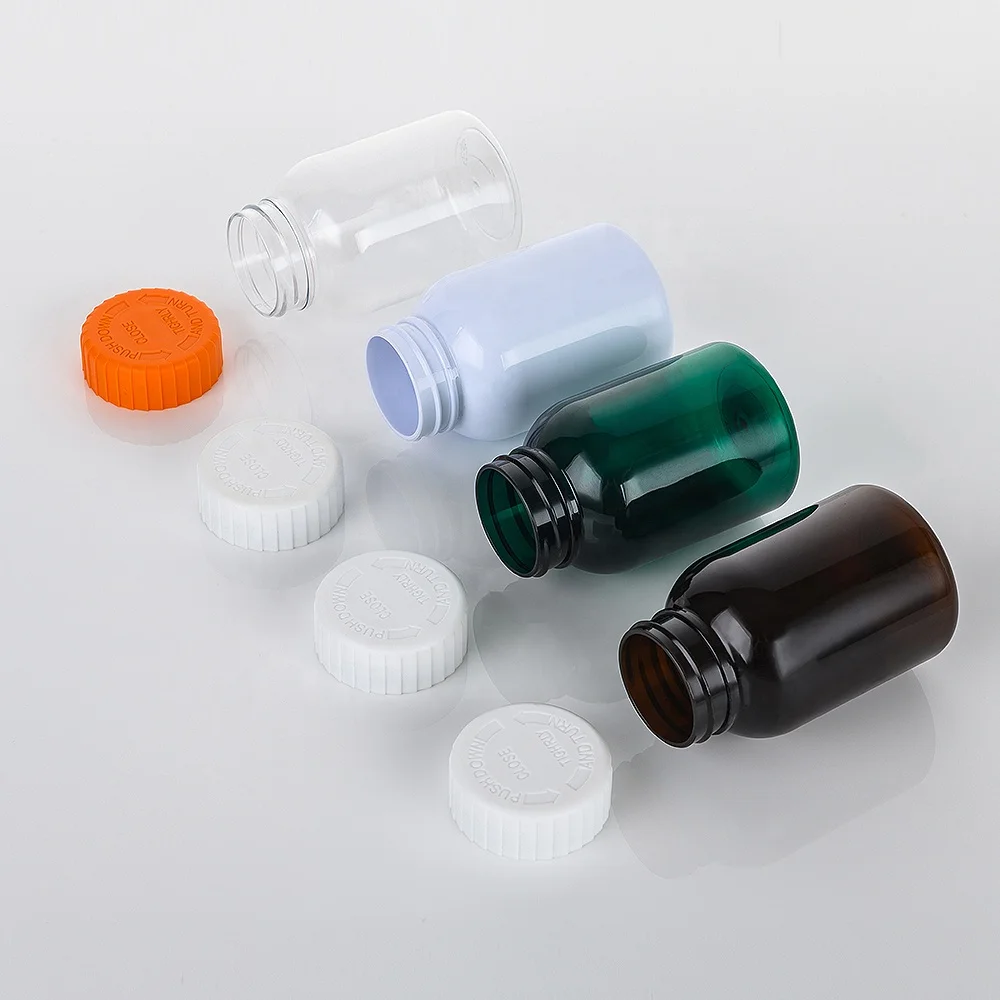 Custom Logo Plastic Supplement Bottle Food Grade Plastic Bottle