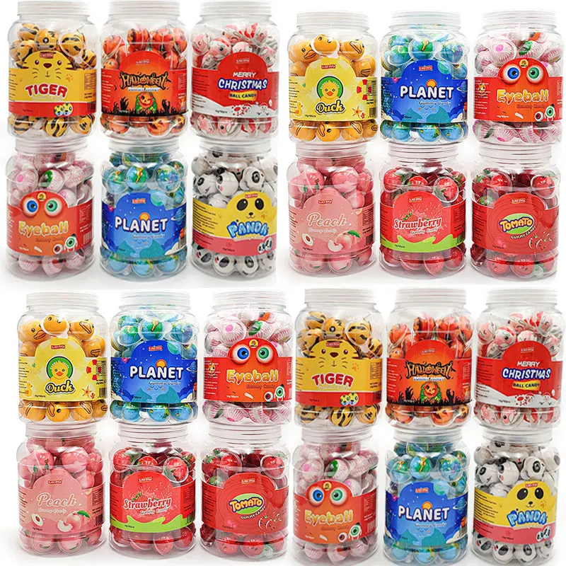 Wholesale Halal Mix Chewing Fruit Eyeball Jelly Earth Planet Gummy