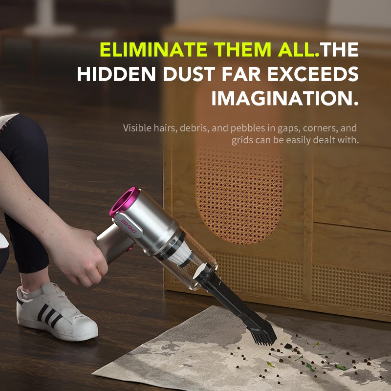 3-in-1 Portable Mini Vacuum Cleaner 120W Wireless Dust Blower with USB Charging for Home Car Pet Hair Office Cleaning