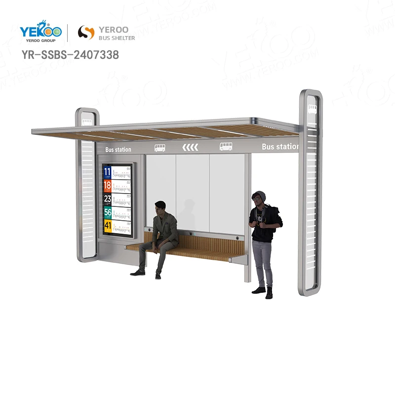 Новейший дизайн из нержавеющей стали умная автобусная станция с Wi-Fi