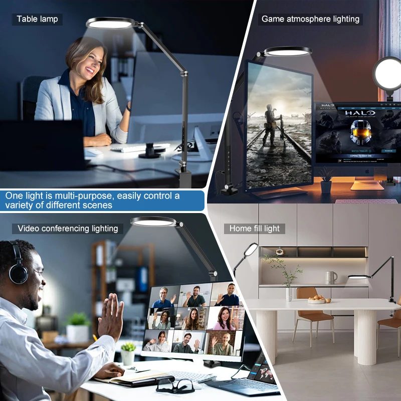 Zoom Lighting for Computer Video Conference with Clamp for Meeting Calls Desk Light for Podcast Live Streaming