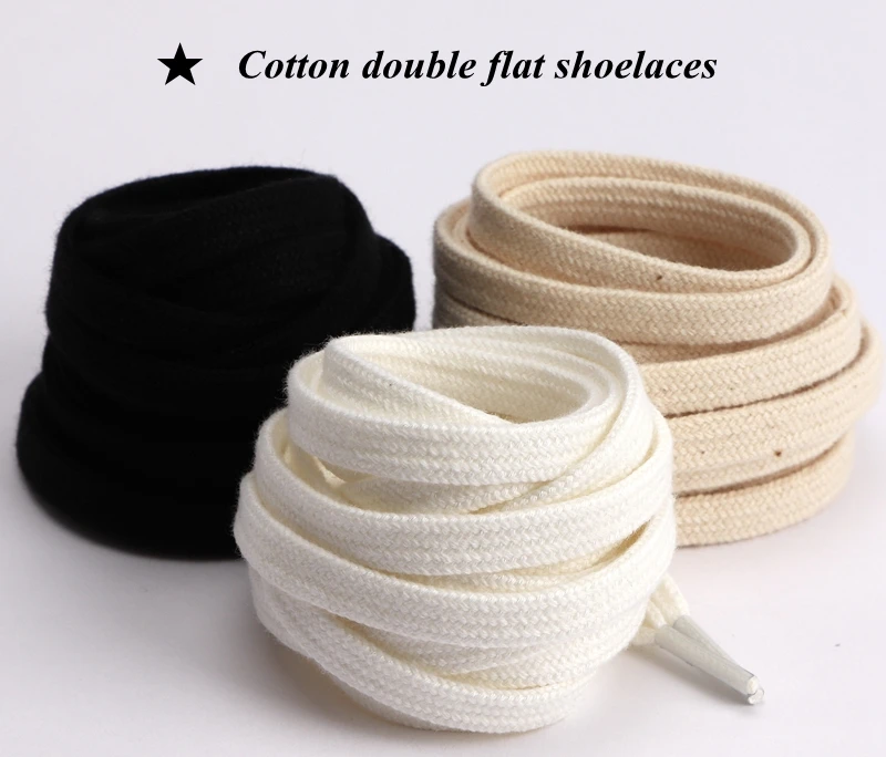 Classic Retro Double Weave Shoelace Thicken Canvas Cotton Flat Shoe