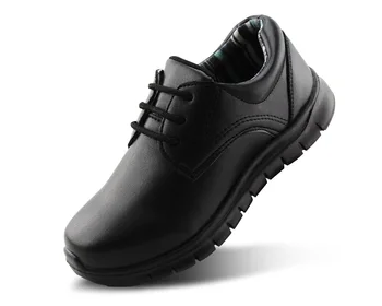 High Quality Children's Dress Casual Shoes Boys Small Moq Kids Size Black Leather Student School Shoes