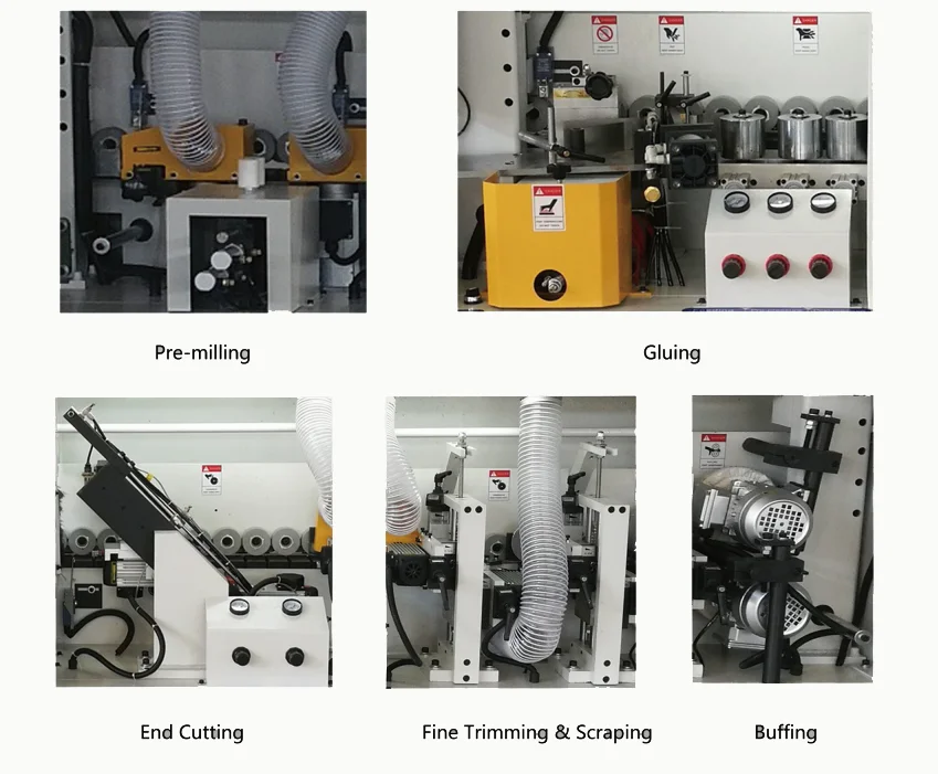 ZICAR Fully Automatic 45 Degree Pre Milling Edge Banding Machine Panel Furniture Full Straight Line Edge Bander Bordatrice