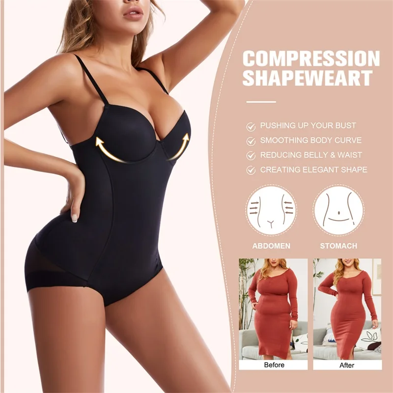 Personalizzato Dimagrante Compressione Controllo Addome Sollevatore Glutei Reggiseno Mutande Alta Cintura Allenatore Shaper Bodysuit Shapewear