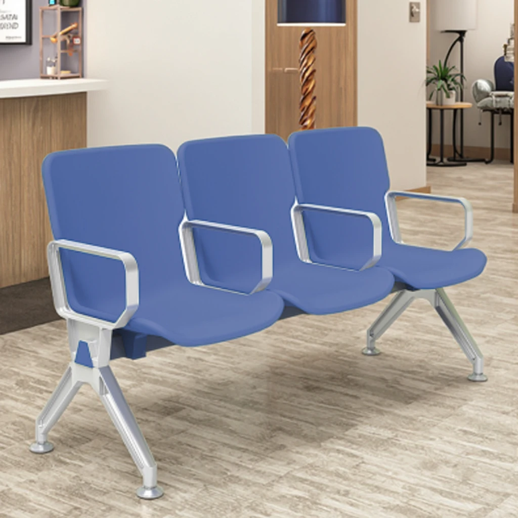 Professional Modern 3 Seats Polyurethane Seating with Steel Frame for Hospital School Hotel Reception Areas 5