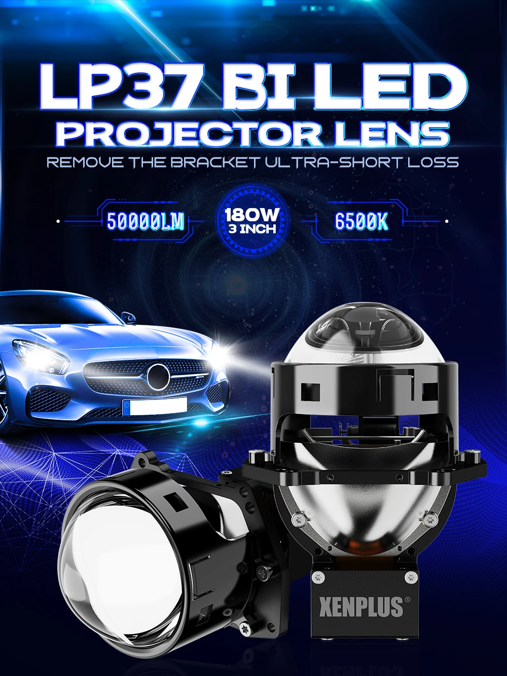 Hot Sale Xenplus High Quality Car Headlamp Lp37 180w 50000lm 6500k